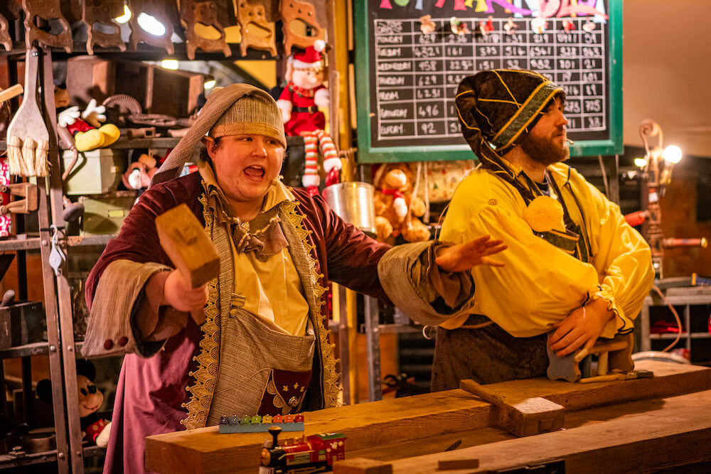Christmas experience Santa trail - elves at work in Santa's workshop