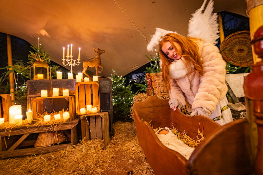 Angel in stable - Christmas trail Santa experience